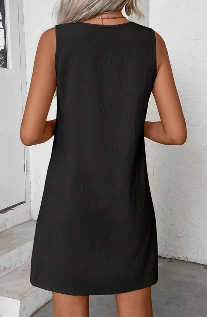 Solid Color Simple Style Women Sleeveless A-Line Dress For Daily Wear c5ad9195 4352 45c3 a277 5150ebc614c8