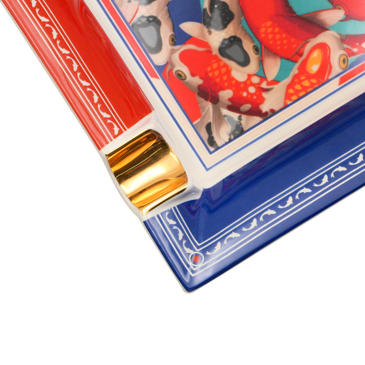 Fashion Creative Large Capacity Square Painted Ceramic Cigar Ashtray c5bd0ed5 7be0 4a3e b879 101ae323f07b