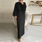 Solid Color Long Sleeve Casual Muslim Dress Robe Robe Dress c5c4321f ca31 4653 8ef6 cb8adcff978b