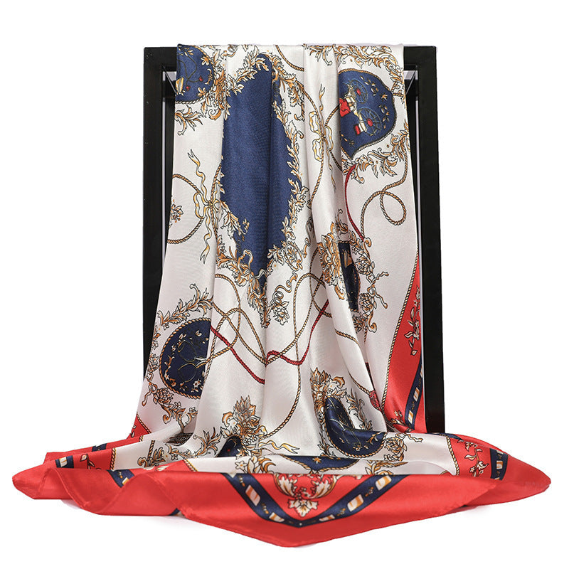 90 90cm Square Scarf European And American Antique Rope Tassel Imitated Silk Scarves - HD Wireless Product #6