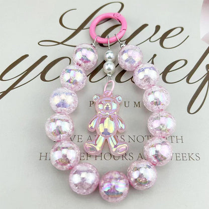 Burst Beads Luminous Bear Pendant Mobile Phone Charm c5f2855f b547 416c aacd 35596ef10151