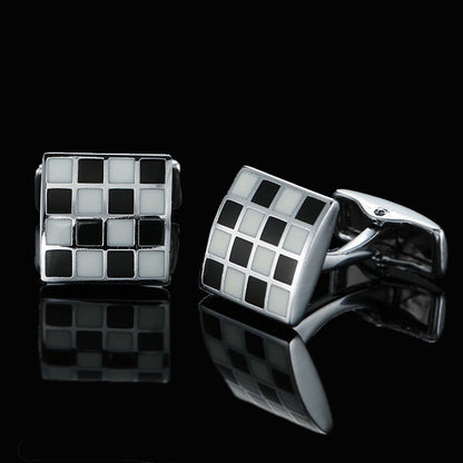 Men's Shirt French Cufflinks High Quality Enamel Vintage Pattern Laser Metal Cube Cufflinks c5f5f590 14c9 4222 80b4 f751ce9f0
