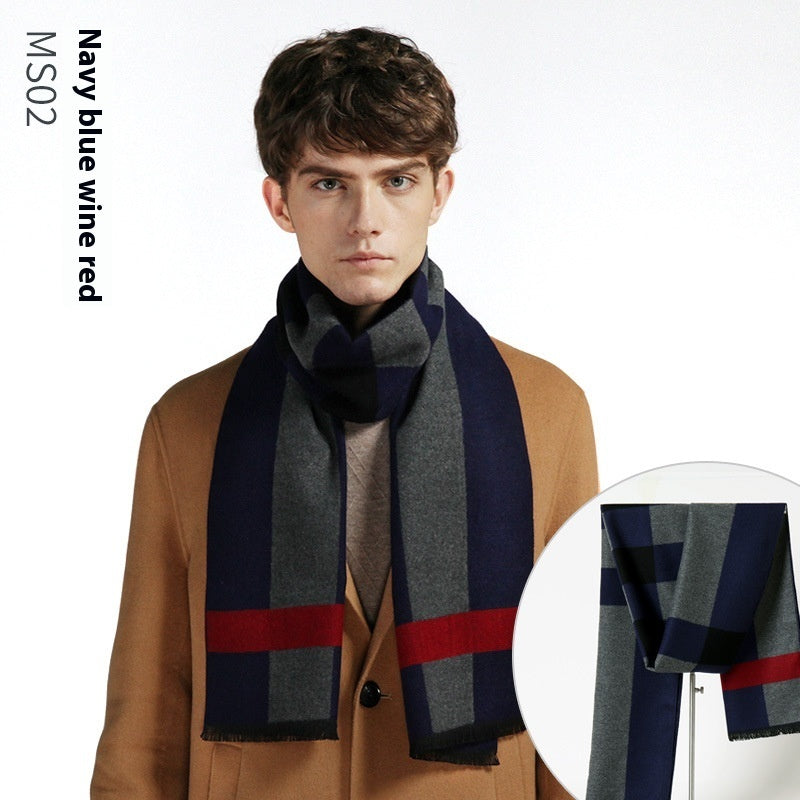 Simple Plaid Warm Keeping Artificial Cashmere Scarf c5f7ae3c 1e25 4ba7 be7e 0b7d255465e6 trans