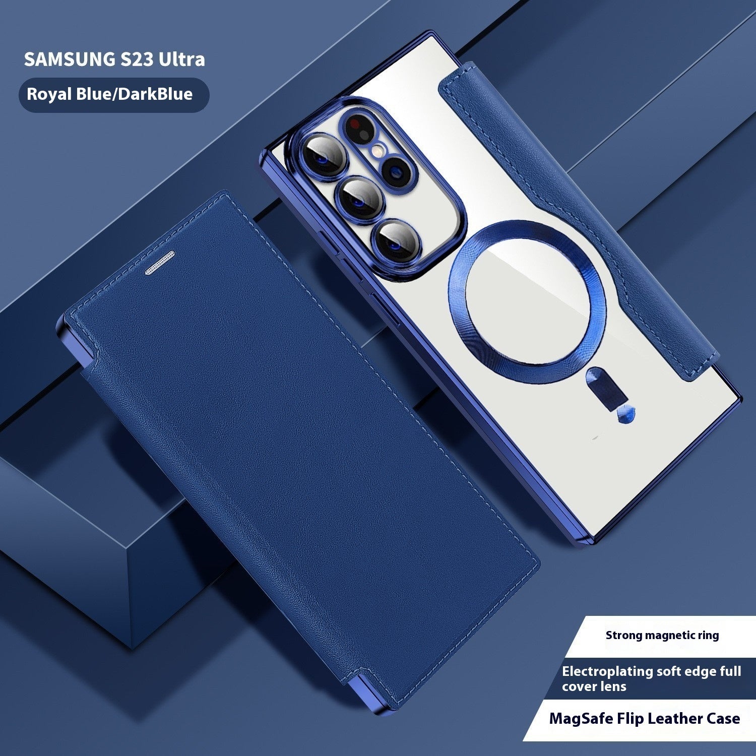 Electroplated Wireless Magnetic Business Flip Leather Case - 图片 5