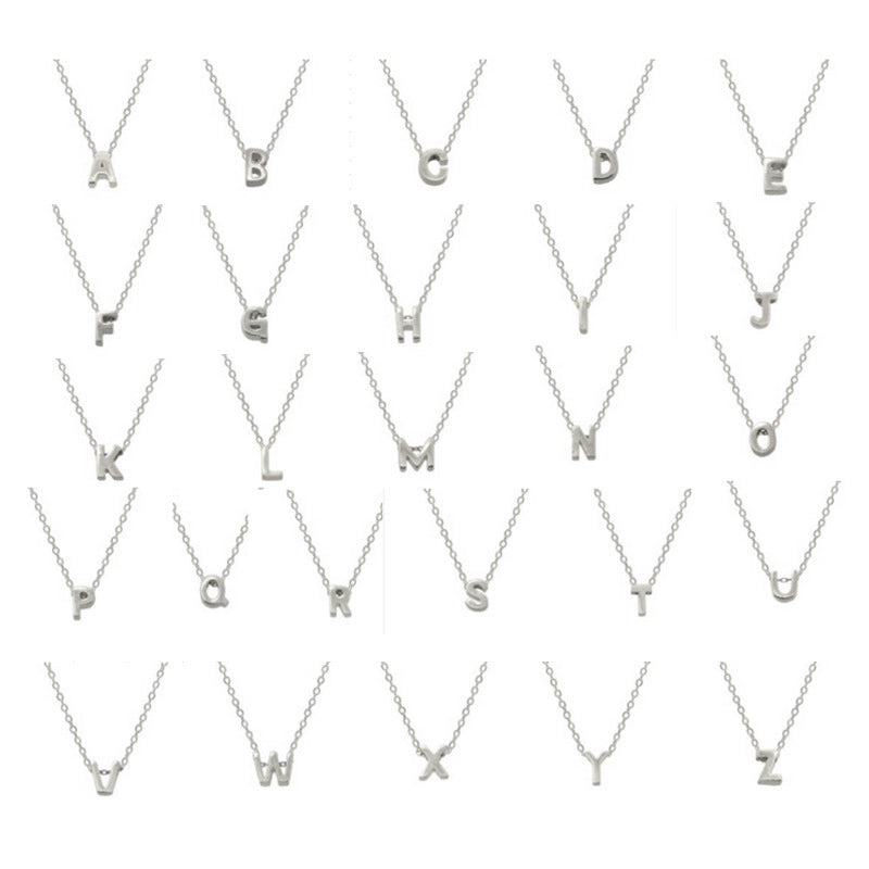 Fashion 26 Initial Letter Necklace Women's Clothing Pendant c633b5a5 7a44 4c06 a8f7 d6bf9e8d60b5