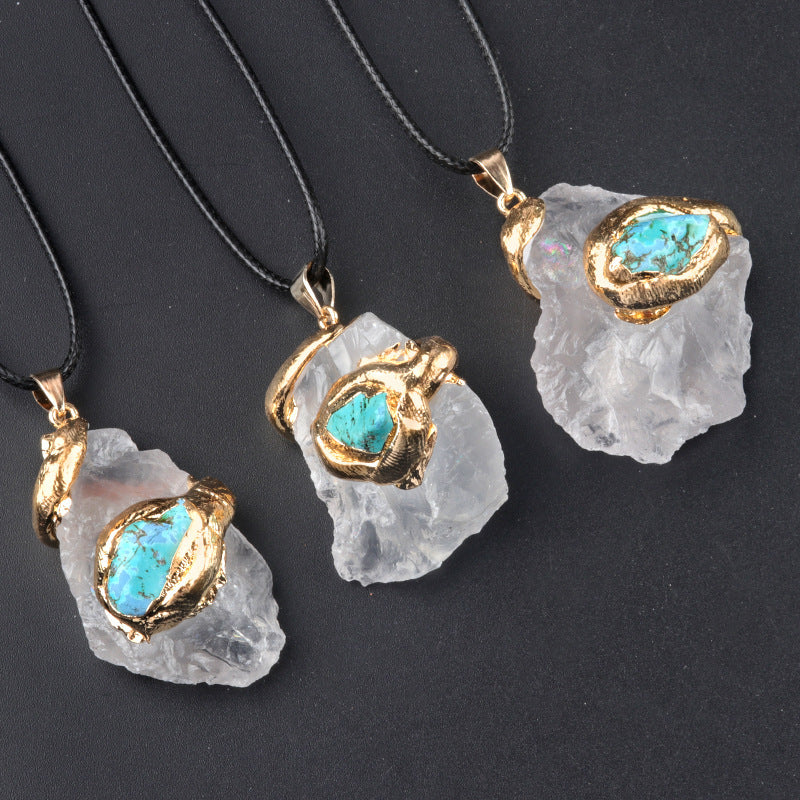 Oversized Gilding Crystal Stone Pendant Multicolor Crystal Stone Irregular Necklace Accessories c667c969 de8c 4c86 bf59 c8c67