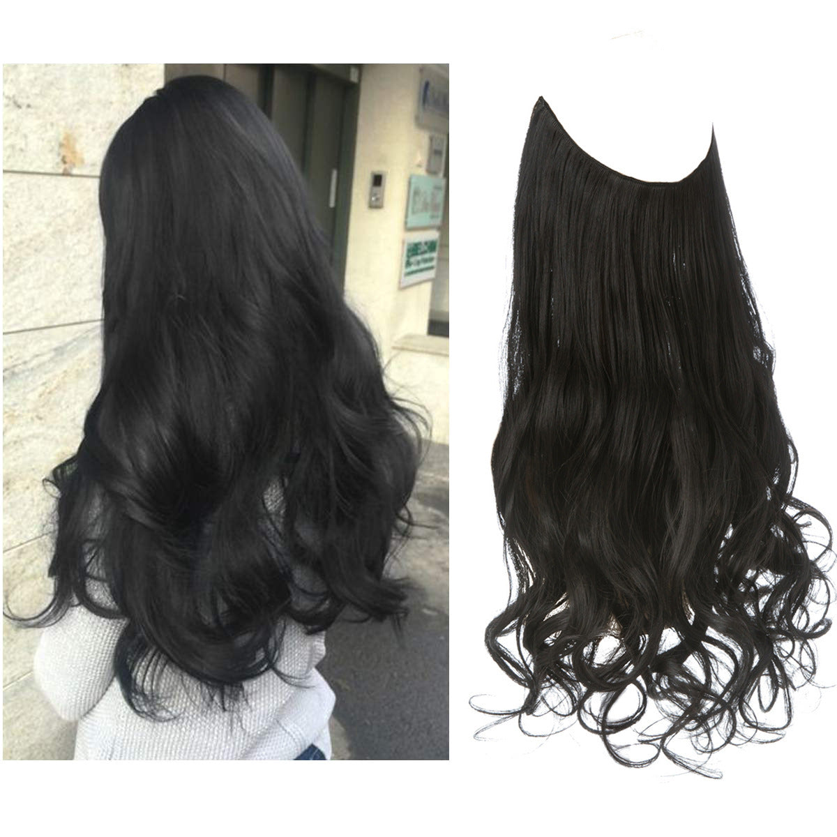 Wig Female Extension Chemical Fiber Long Curly Hair Matte High-temperature Fiber Fishing Thread Wig Set c66e4aeb 235a 4be8 82