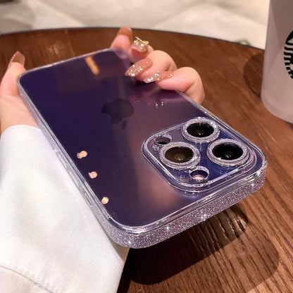 Glitter Frame Phone Case Transparent And Creative Mirror Glass Protective Cover c6738dd7 0c47 4ae6 bc9d 7218e0198fd9
