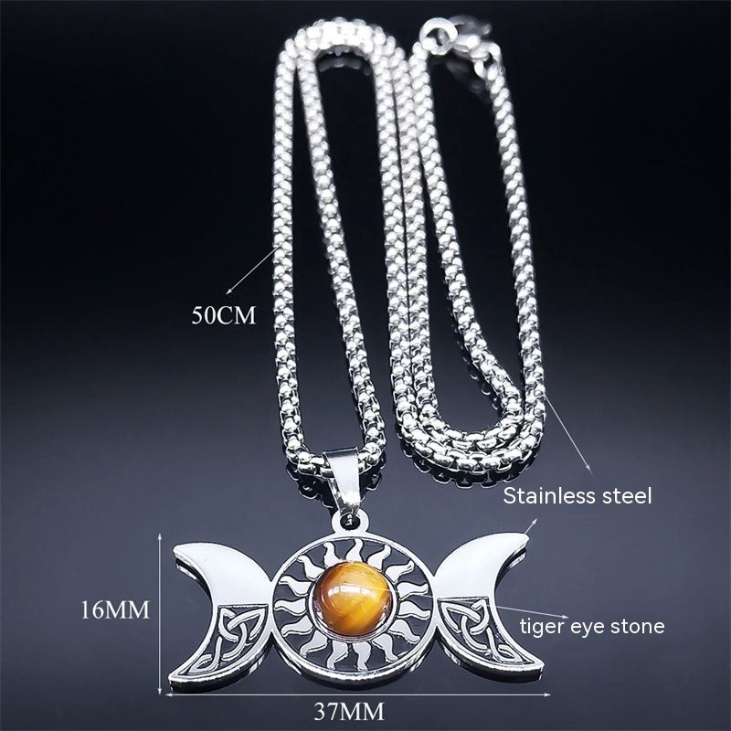 European And American Pendant Magic Worship Trinity Five-pointed Star Sun Necklace c6876650 9f0f 479d 8c77 8cd4421cb218