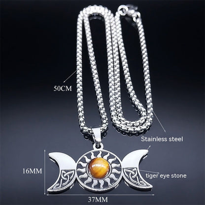 European And American Pendant Magic Worship Trinity Five-pointed Star Sun Necklace c6876650 9f0f 479d 8c77 8cd4421cb218