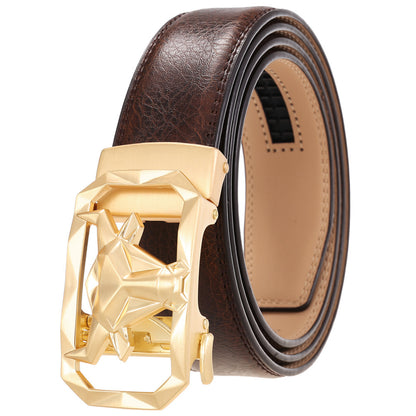 Fashion Men's Leather Belt Alloy Automatic Buckle c6979f4b 23c3 400b 8014 b83c9f5dcdf4