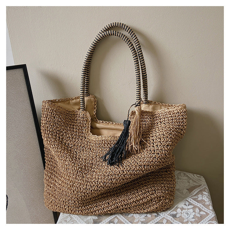 Winter Fashion Straw Casual Tote Bag c6b6b6a0 93a2 48b1 85e0 24206c9d67e2