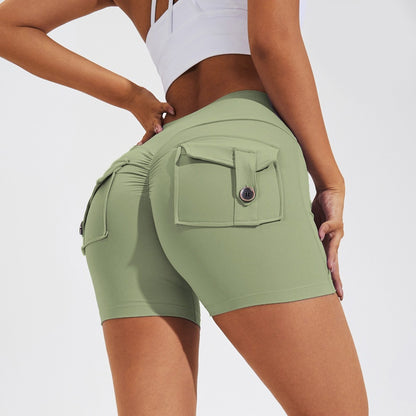 High Waist Hip Lifting Shorts With Pockets Quick Dry Yoga Fitness Sports Pants Summer Women Clothes c6bf1d1b 443b 482f bb25 9