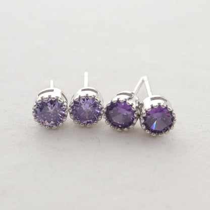 S925 Silver Multi-color Diamond Stud Earrings Single Rhinestone Earrings c6c07fcb 7090 4875 9705 1b90d97083c1