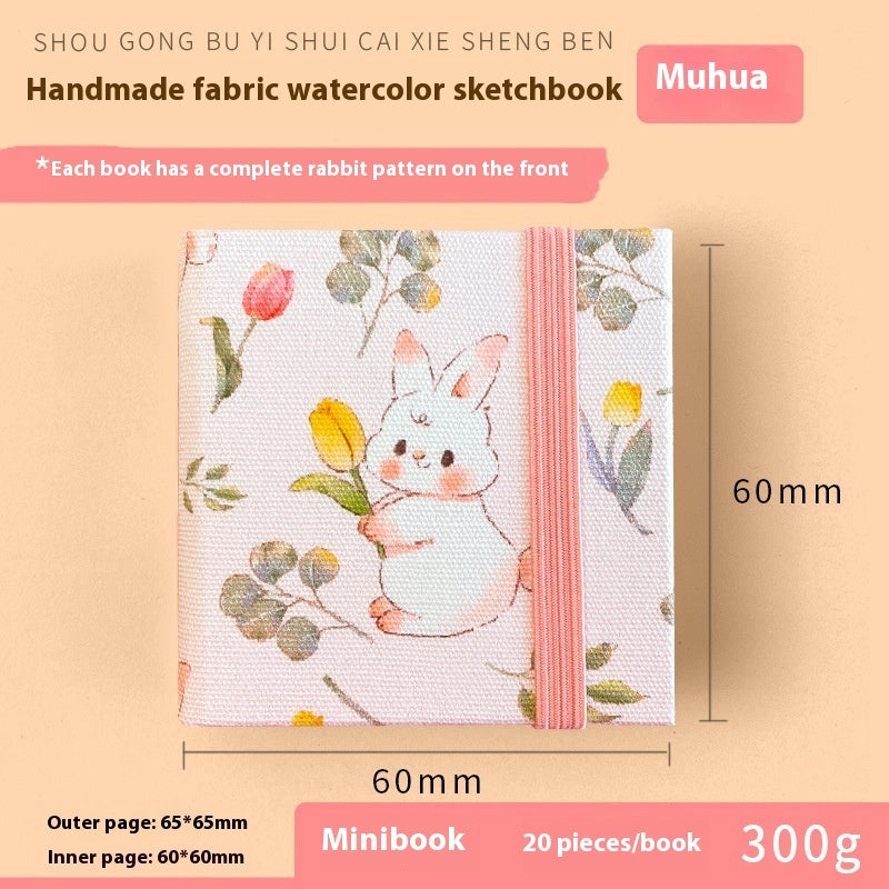Feiluniao Watercolor Notebook Fabric Handmade Mini Portable Portable Character Sketch Hand Painted Graffiti Drawing Book - 图片 40