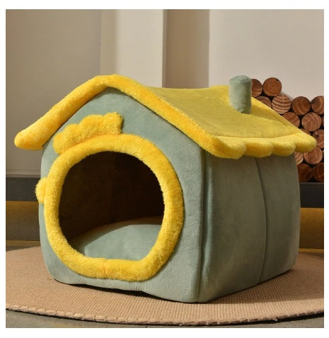 Foldable Dog House Pet Cat Bed Winter Dog Villa Sleep Kennel Removable Nest Warm Enclosed Cave Sofa Pets Supplies c6da679f f9