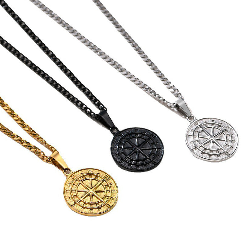 Men's Layered Nautical Travel Compass Pendant Necklace c6eb785e a69c 443b bd16 29ddf47aefdf
