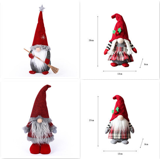 Cute Braids Faceless Plaid Hooded Forest Old Man Doll Home Plush Desktop Decoration c6f580c8 603a 4b89 8bbf 0406c7007818