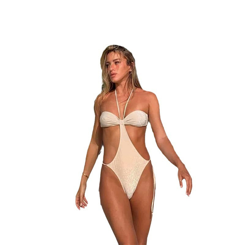 Lace-up One-piece Swimsuit Women's Halter Design Sense c6f82123 927e 4961 9172 6b7f55be66aa