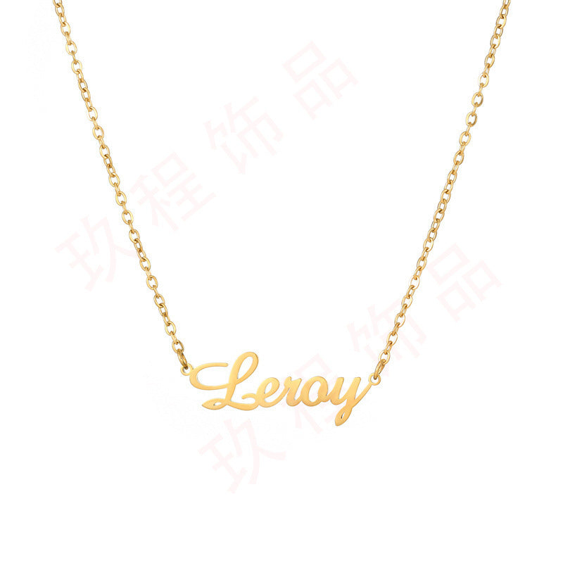 Stainless Steel English Letter Pendant Plated 18K Gold c70e9b06 e24e 4247 8fbc 39c5d3913a36