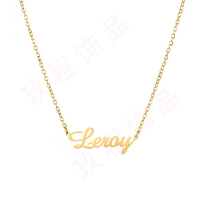 Stainless Steel English Letter Pendant Plated 18K Gold c70e9b06 e24e 4247 8fbc 39c5d3913a36