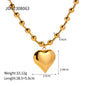 Three-dimensional Peach Heart Pendant Round Beads Stainless Steel Necklace c70ec37c 0608 4a20 a9fd b59482e15864