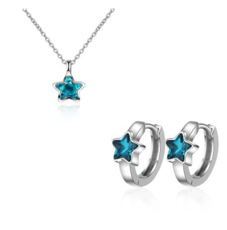Blue Five-pointed Star Ear Buckle Clavicle Chain c7144727 51ee 4cb0 aa58 50d46d1fbd38