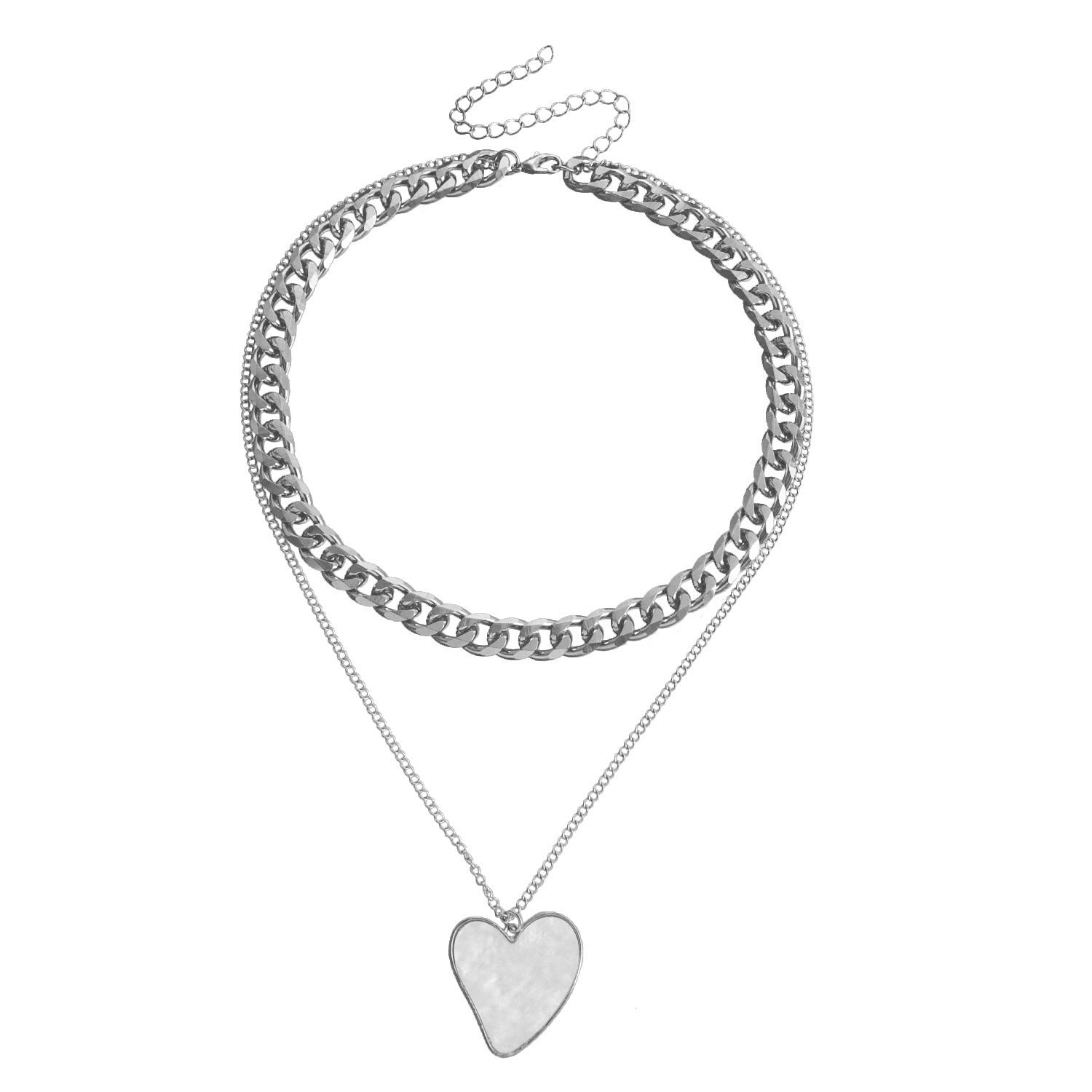 Double Layer White Shell Necklace Fashion Personality Metal c718cb3c 5581 4503 8a87 177bb9f15f55