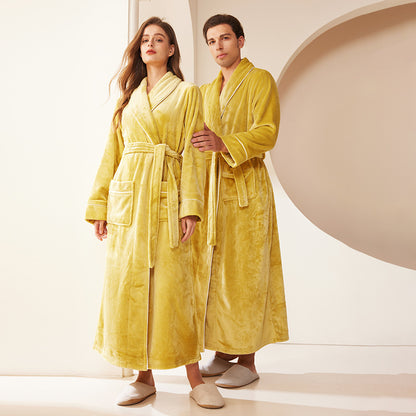 Extended Autumn And Winter Coral Fleece Bathrobe c71c5db6 c677 4211 9ef1 b75d0ae502fe