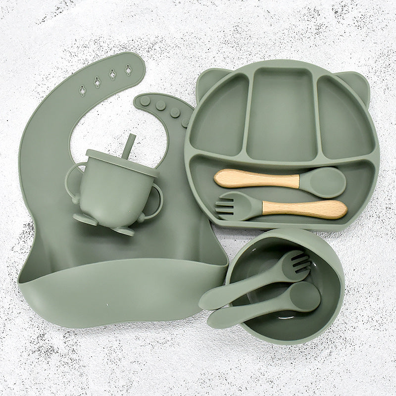 Infant Feeding Tableware Set Divided Grid Silicone Dinner Plate c71da302 1ca4 4f6f 9839 73b646be4f7f