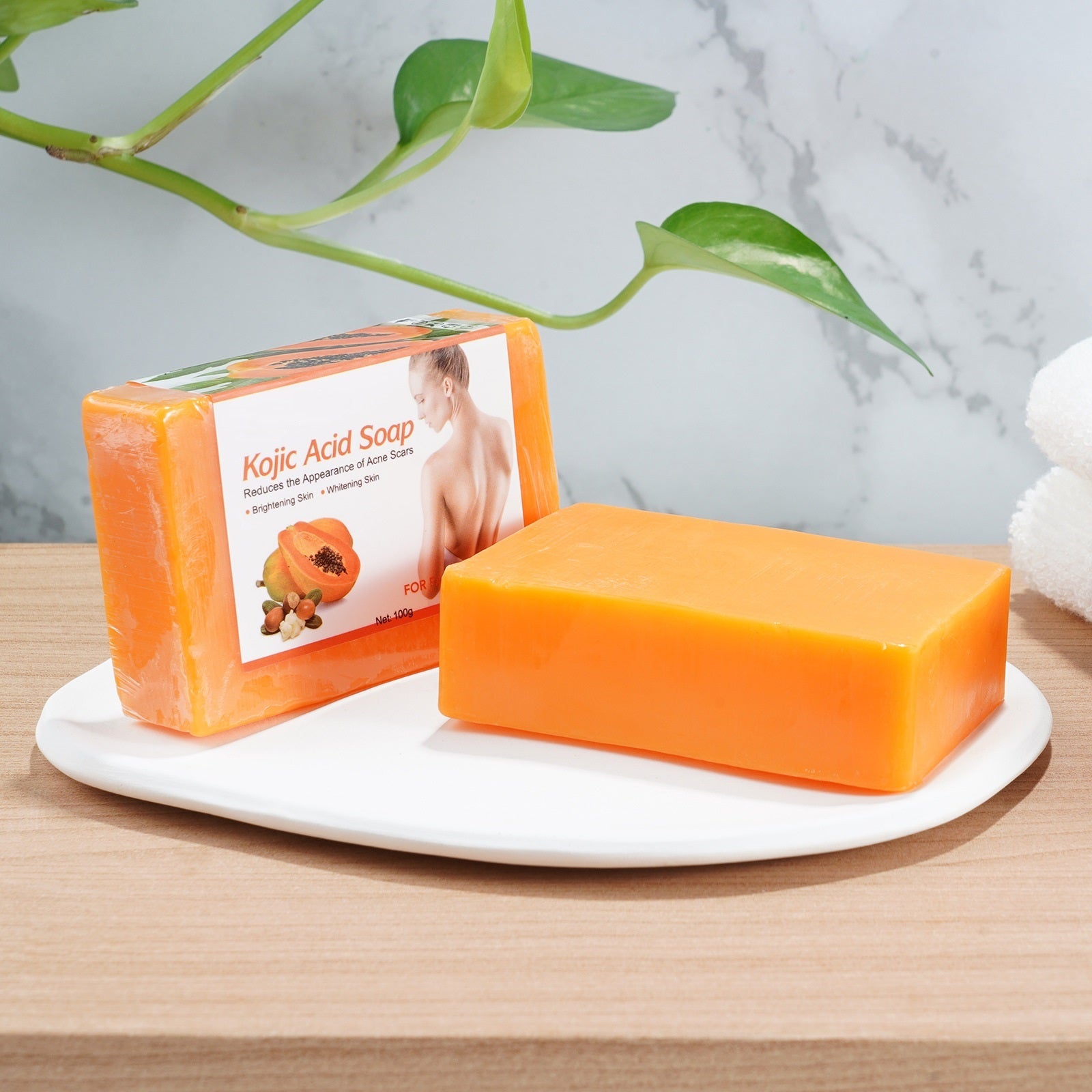 Papaya Kojic Acid Soap Deep Cleansing Softening Cuticle Fading Melanin Acne Brightening Skin Color c72386df 97fa 49d8 b542 99