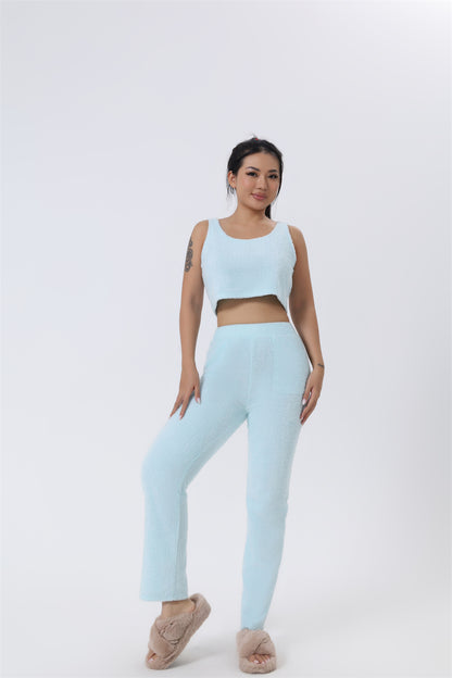 Cozy Pajama Set, 3 Piece Lounge Set, Cute Loungewear, Warm Suit Sets, Matching Set, Lounge Set, 3 Piece Pant Sets, Women Wint