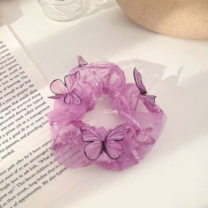 Women's Mesh Pig Intestine Ring Butterfly Hair Accessories c7495c3c c899 4b96 96c6 be2def70d700