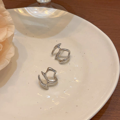 Internet Celebrity Irregular Liquid Stud Earrings For Women Simple c750374f a23b 4058 a661 ca7f0937b252