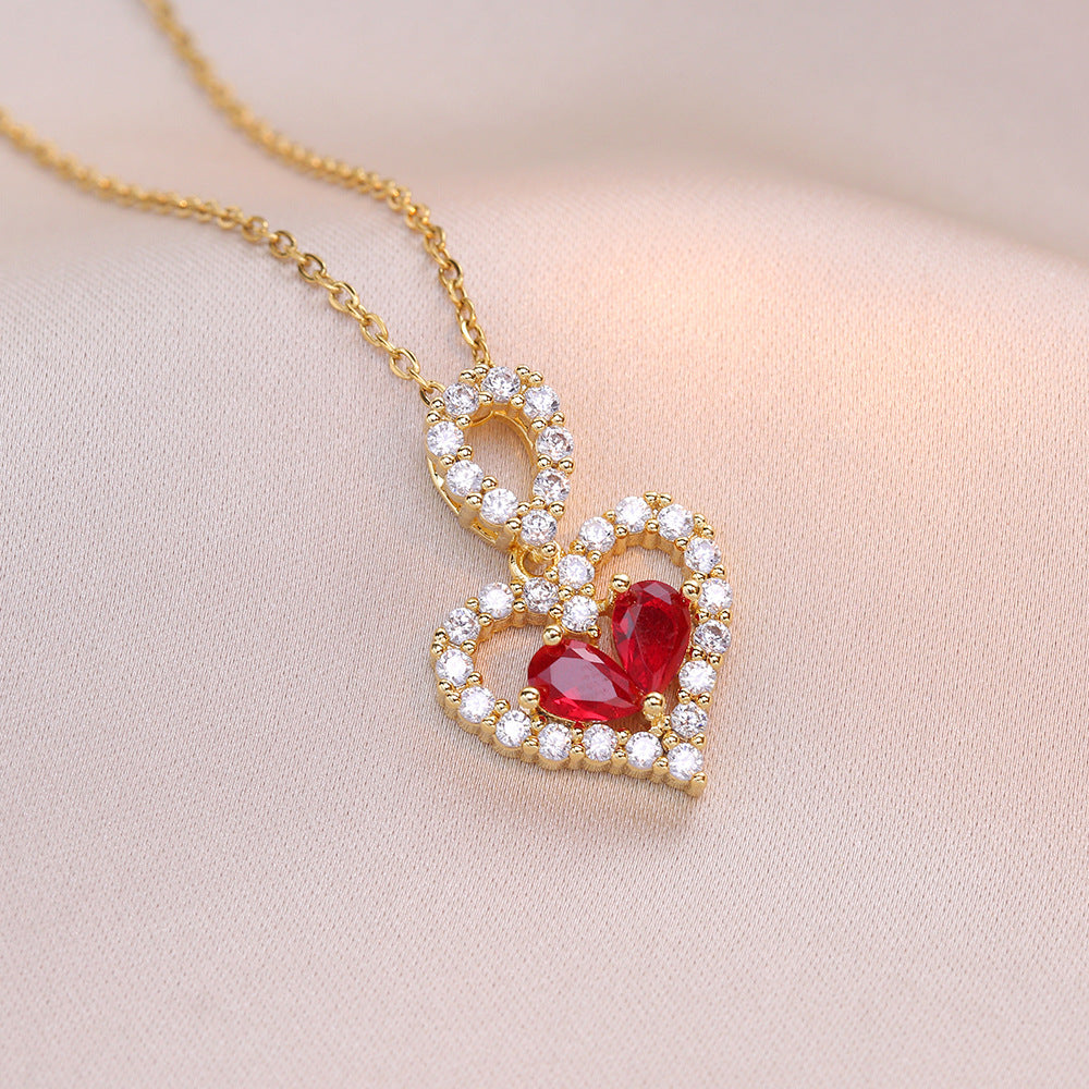 Exquisite Luxury Rhinestone Crystal Heart Pendants Necklaces For Women Party Jewelry Gifts Fashion Jewelry c75cde80 6dec 419b
