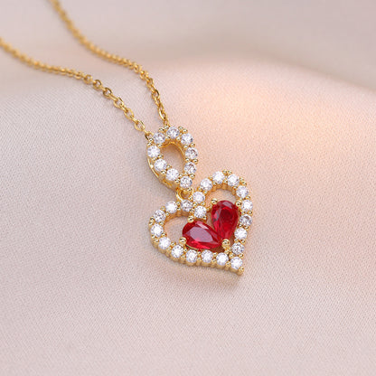 Exquisite Luxury Rhinestone Crystal Heart Pendants Necklaces For Women Party Jewelry Gifts Fashion Jewelry c75cde80 6dec 419b