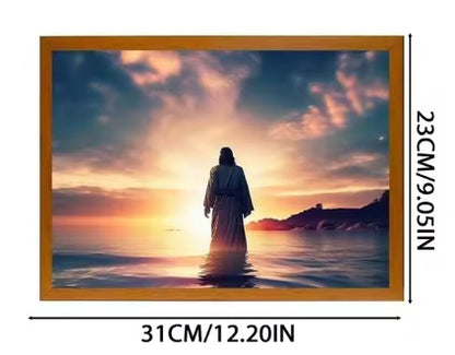 Jesus LED Light Painting Home Decoration Light Painting Photo Frame Led Night Light Room Decor Christmas Gifts Moon Lamp c761