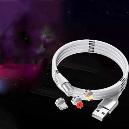 Compatible With A Pple , Fast Charging Silicone Storage Three-in-one Data Cable - 图片 7