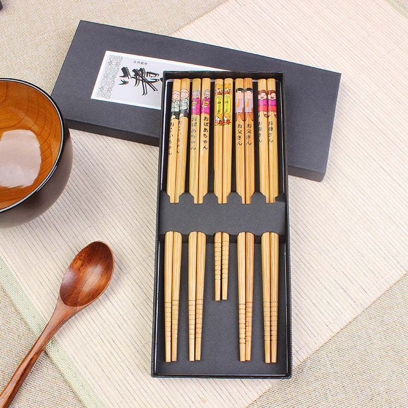 Japanese Bamboo Family Of Five Chopsticks Cutlery Set c771da0d 8666 4764 8c61 8b5397fc6380