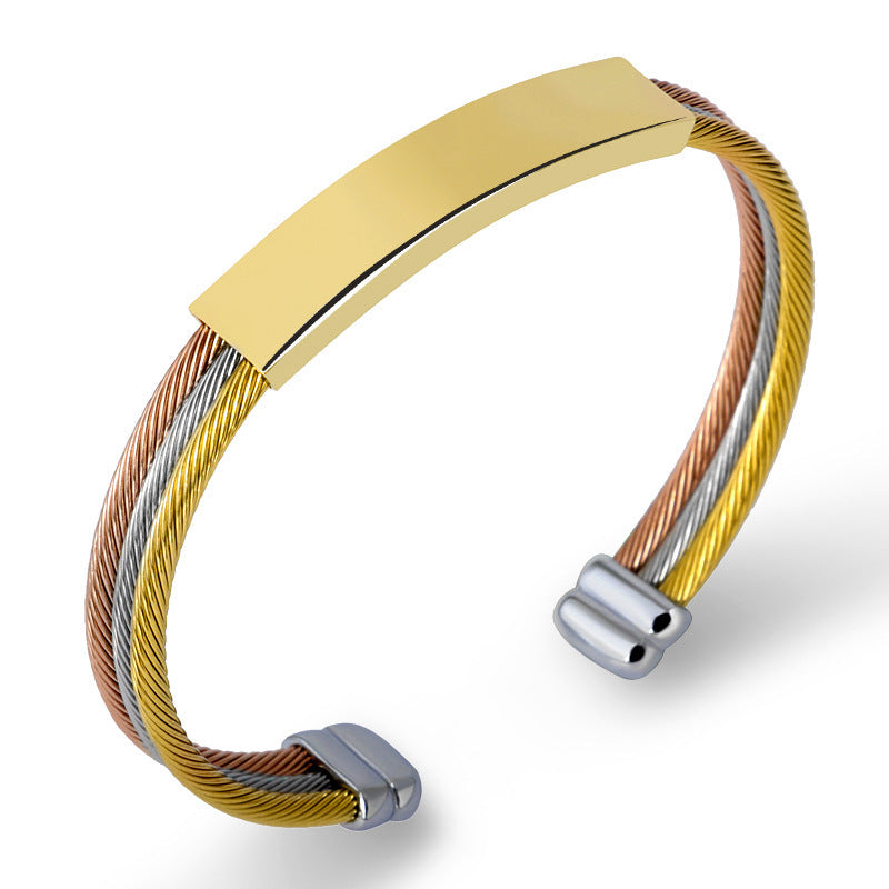 Titanium Steel Men's And Women's Couple Bracelet Wire Rope c7815792 004e 410f 827c b64f59d970c8