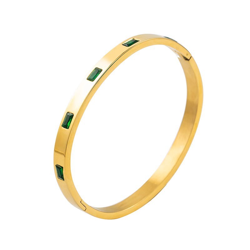 Stainless Steel Bracelet New Bracelet Wrist Ring Inlaid Stone Non-fading c78cffe5 6e99 435d 8104 4c8ce128f40b