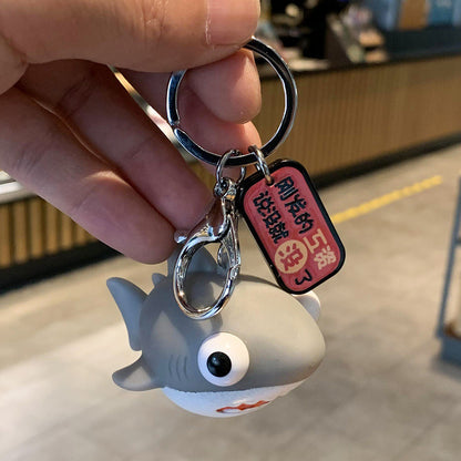 Cartoon Eye-popping Shark Keychain Bag Ornament c7b045d7 6918 4b86 9402 ef3ebd174c03