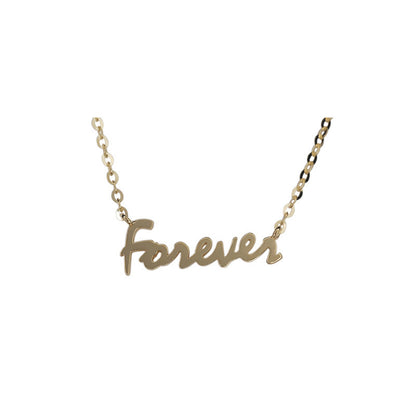 Sterling Silver Plated 14K Gold Necklace Women Forever English c7b7a165 70c0 4e54 9e7d ad16f029e4ce