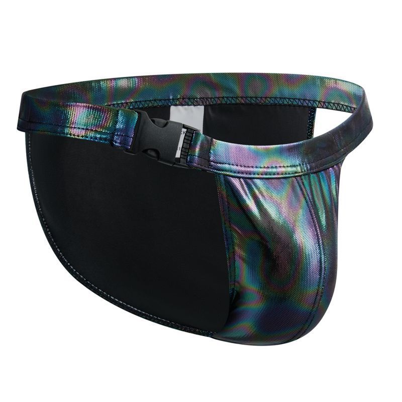 Metal Texture Laser Imitation Leather Men's Shorts c7b814ef 1dff 4688 911c 9924415dbfc3