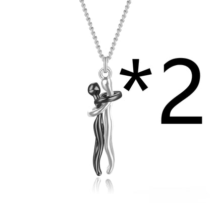 Hot Sale Affectionate Hug Necklace Couples Anniversary Valentine's Day  Gift Fashion Punk Street Style Pendant Necklace c7eed