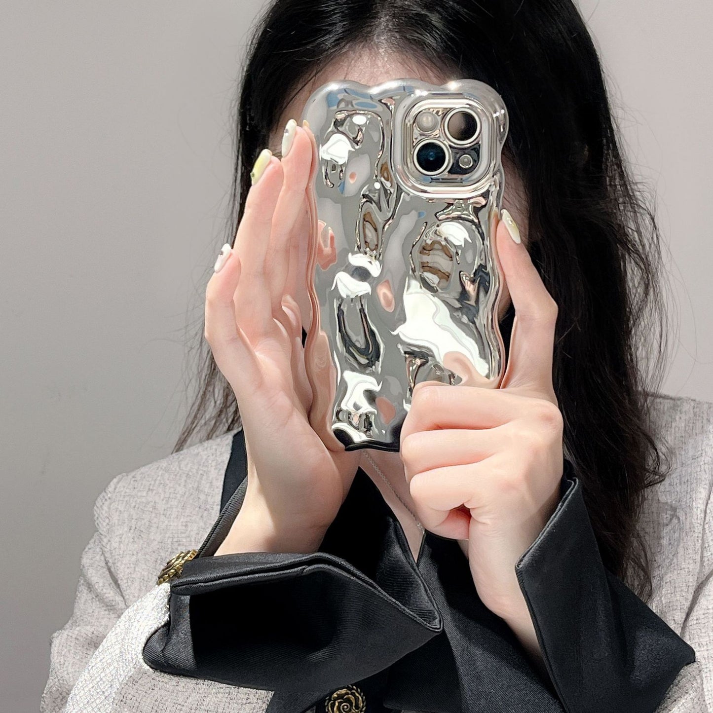 Electroplating Bubble Fashion Solid Color Phone Case - 图片 2