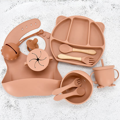 Infant Feeding Tableware Set Divided Grid Silicone Dinner Plate c7f4ef28 3951 4e00 9631 691c42d5289b
