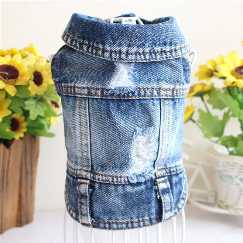 Designer Dog Clothes Small Dog Denim Jacket Coat Cat Costume Puppy Jeans Vest Spring Clothing c8096c23 513b 4173 8234 4ed3262