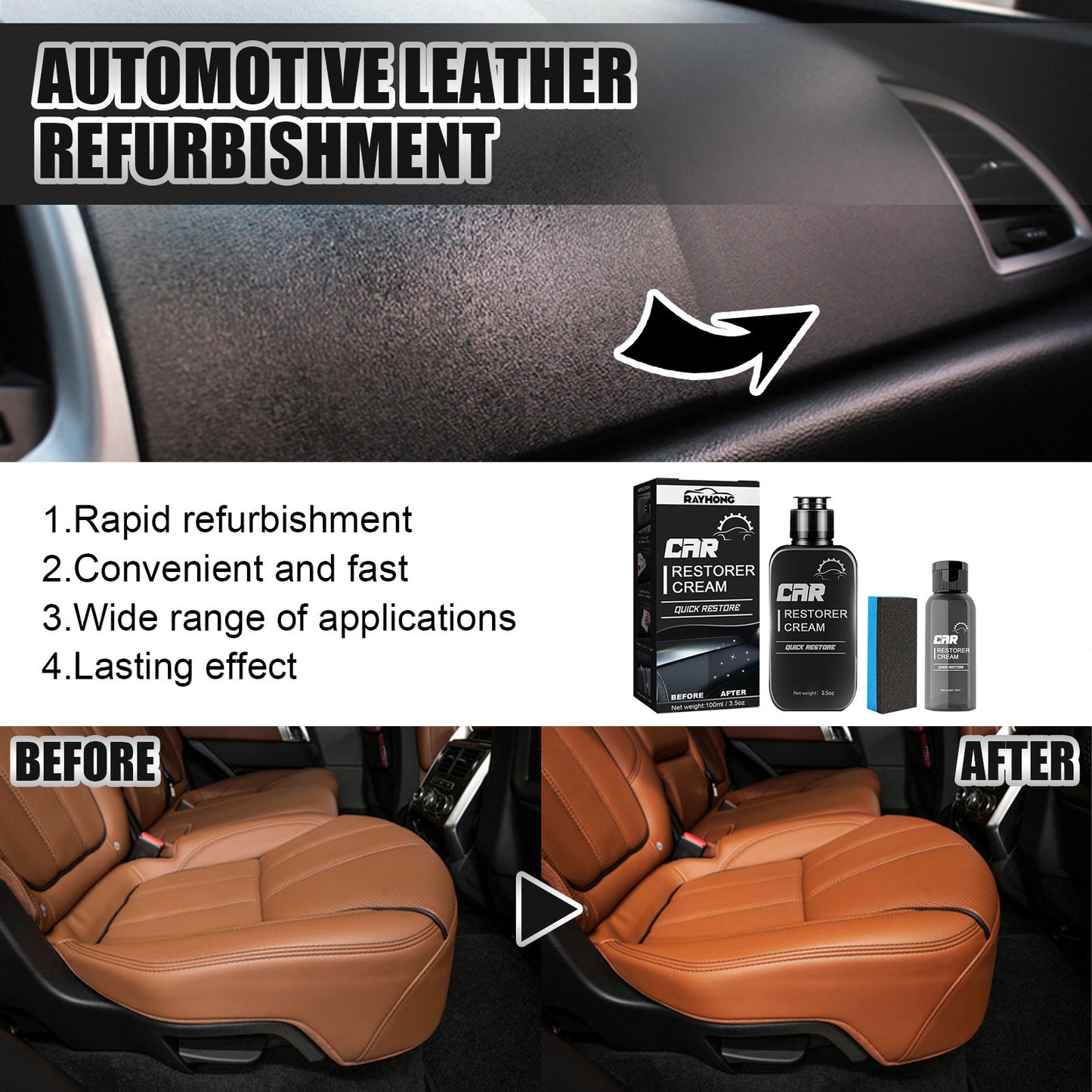 Rayhong Car Interior Renovation Agent Coated Plastic Dashboard Wax Dustproof Polished Leather Maintenance c80f49fe 1374 4bcf 