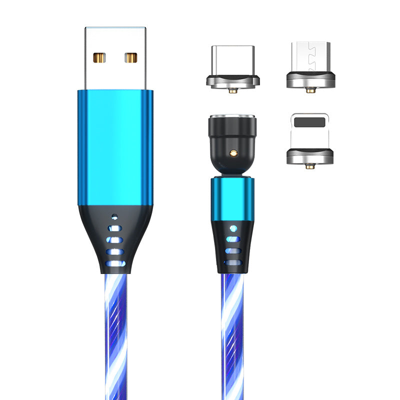 540 Rotate Luminous Magnetic Cable 3A Fast Charging Mobile Phone Charge Cable For LED Micro USB Type C For I Phone Cable - 图片 20